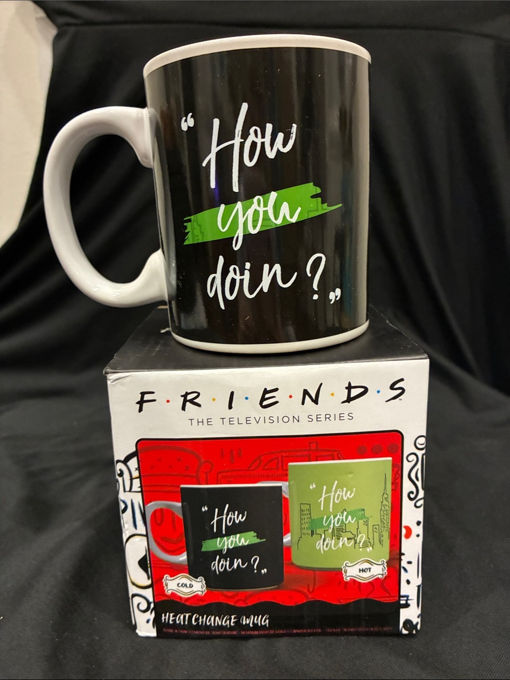 FRIENDS TELEVISION SERIES HEAT CHANGE TEA -COFFEE MUG - HOW YOU DOIN? Brand New!